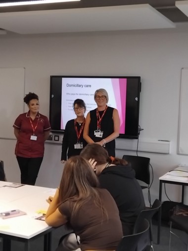 C2C present to Health & Social Care students